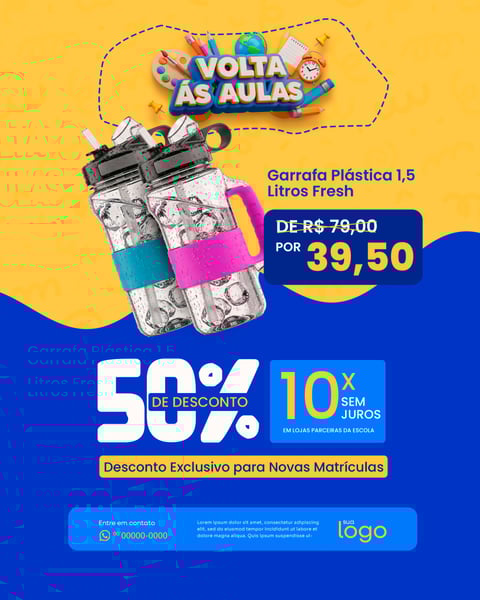 VOLTA ÀS AULAS SOCIAL MEDIA DESCONTO EXCLUSIVO PSD EDITÁVEL FEED 6