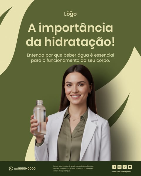 A IMPORTÂNCIA DA HIDRATAÇÃO! Figma Social Media Template