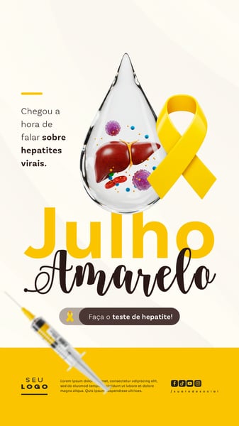 INÍCIO DO JULHO AMARELO HEPATITES VIRAIS CAMPANHA DE SAÚDE STORY