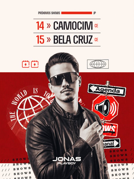 19 AGENDA SEMANAL ARTISTA PRÓXIMOS SHOWS PSD EDITÁVEL