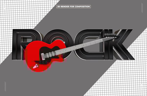 SELO 3D DIA MUNDIAL DO ROCK PARA REDES SOCIAIS