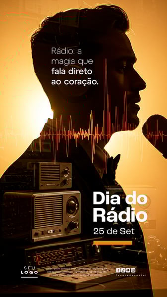 DIA DO RÁDIO 25 DE SETEMBRO SOCIAL MEDIA PSD EDITÁVEL STORY 8