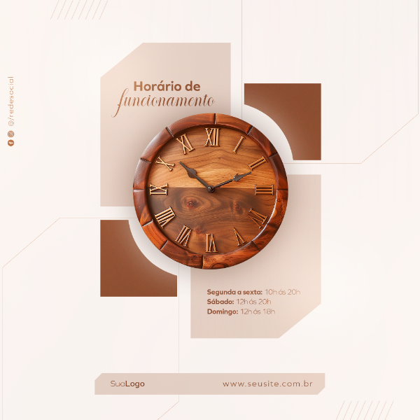 HORÁRIO DE FUNCIONAMENTO LOJA DE MÓVEIS E DECORAÇÃO SOCIAL MEDIA FEED