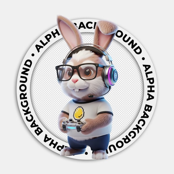 COELHINHO DA PÁSCOA GAMER COM HEADPHONE E ÓCULOS 01