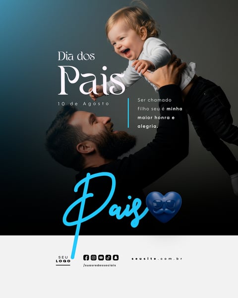 DIA DOS PAIS AGOSTO SOCIAL MEDIA POST EDITÁVEL FEED