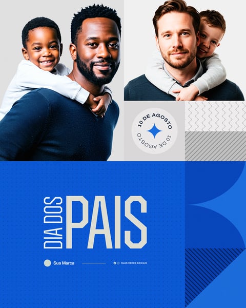DIA DOS PAIS 10 DE AGOSTO SOCIAL MEDIA PSD EDITÁVEL