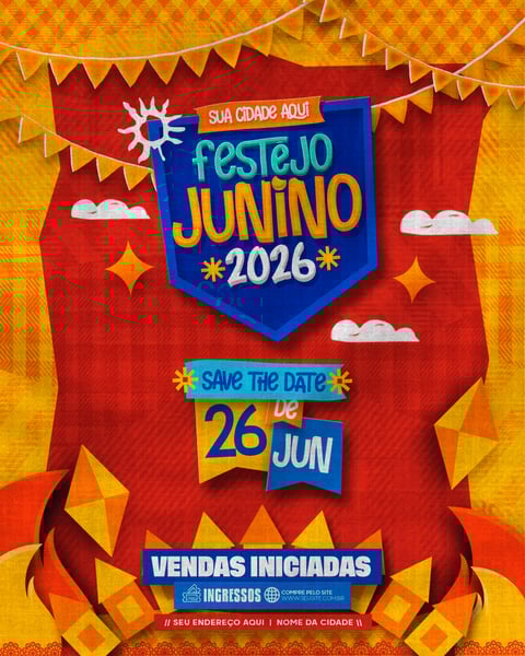 FLYER SÃO JOÃO 2026 FESTA JUNINA