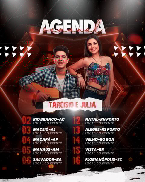 FLYER AGENDA DE SHOW EVENTO PSD EDITÁVEL FEED 7