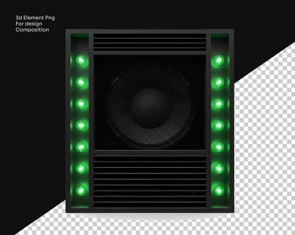 ELEMENTO 3D PAREDE DE SOM COM LUZES PNG