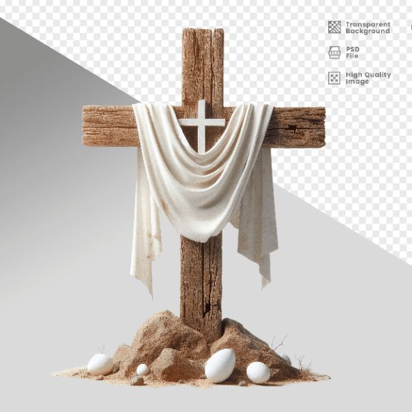 CRUZ DE MADEIRA - ELEMENTO 3D PARA COMPOSIÇÃO