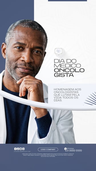 DIA DO MÉDICO ONCOLOGISTA CAMPANHA DE SAÚDE CLÍNICA SOCIAL MEDIA PSD EDITÁVEL 3 STORY