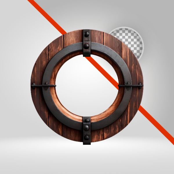 CÍRCULO DE MADEIRA 3D, FUNDO TRANSPARENTE, ELEMENTO PNG, ELIPSE, SÃO JOÃO, RODA, ARO, SERTANEJO, VAQUEJADA, FLYER