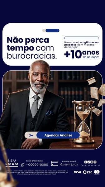 ADVOGADO AGILIDADE PROCESSO BUROCRACIA STORY SOCIAL MEDIA PSD EDITÁVEL
