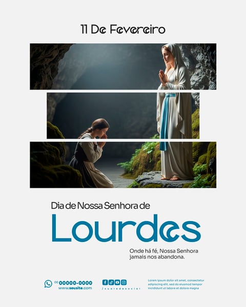 DIA DE NOSSA SENHORA DE LOURDES 11 DE FEVEREIRO SOCIAL MEDIA PSD EDITÁVEL 7
