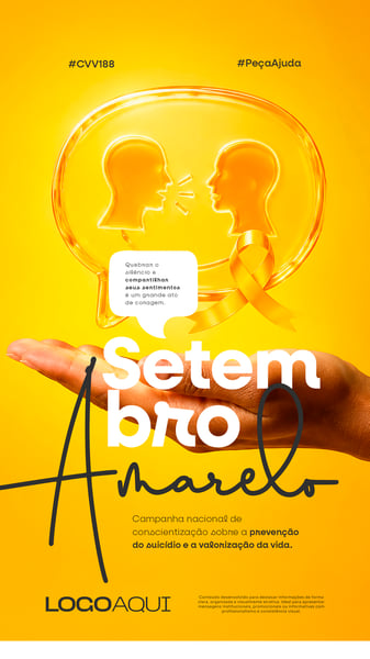 PREVENÇÃO AO SUICÍDIO SETEMBRO AMARELO SOCIAL MEDIA FLYER PSD EDITÁVEL STORY