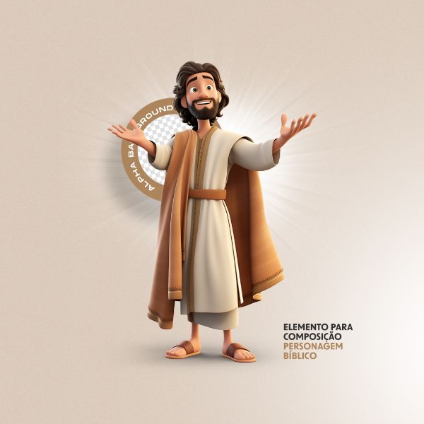 PERSONAGEM BÍBLICO PARA COMPOSIÇÃO - BRAÇOS ABERTO COM MANTO SOB O CORPO