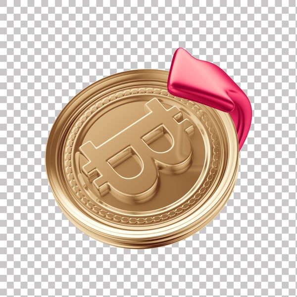 AVG ASSET 3D DE CRIPTOMOEDAS BITCOIN SIMBOLIZANDO QUEDA COM FUNDO ISOLADO (4)