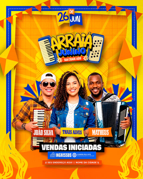 FLYER ARTISTAS E EVENTOS SÃO JOÃO FESTA JUNINA