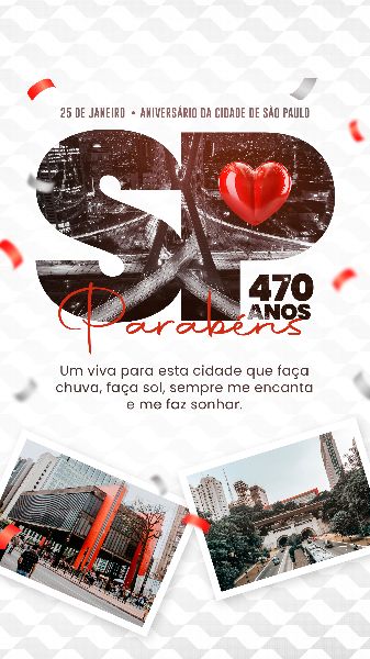 SOCIAL MEDIA ANIVERSÁRIO SÃO PAULO - PARABÉNS SAMPA