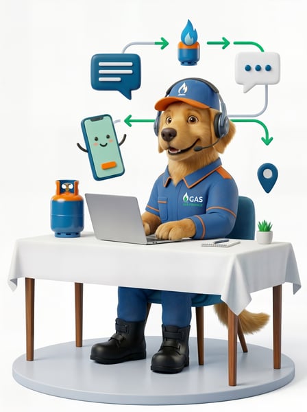 MASCOTE ATENDENTE CÃO GÁS DISTRIBUIDORA DE GÁS 3