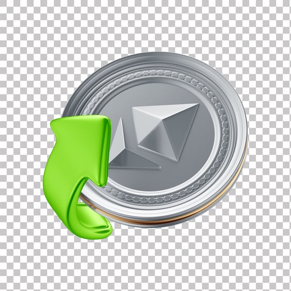 JMH ASSET 3D DE CRIPTOMOEDAS ETHEREUM SIMBOLIZANDO ALTA COM FUNDO ISOLADO (4)