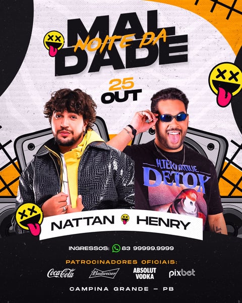 FLYER PARA EVENTO PSD EDITÁVEL NOITE DA MALDADE FEED