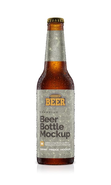 GARRAFA DE CERVEJA PSD EDITÁVEL MOCKUP