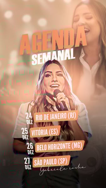 FLYER DE EVENTO GOSPEL AGENDA GABRIELA ROCHA  - PSD