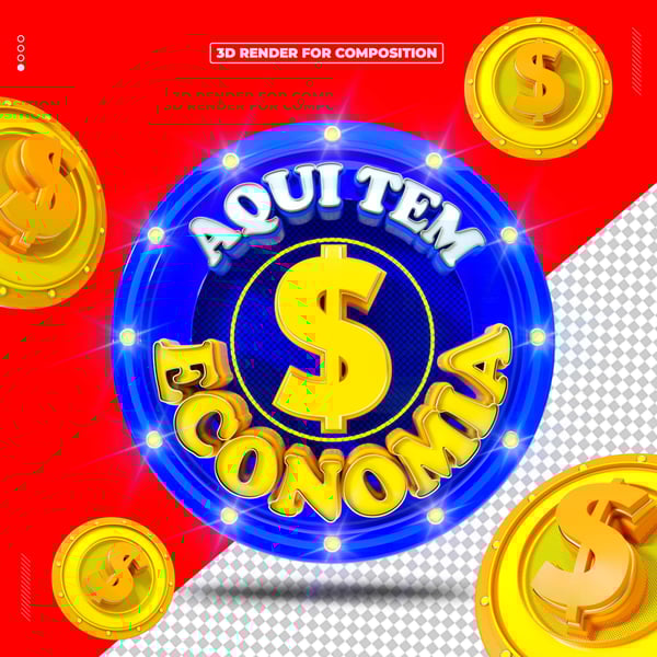 SELO 3D AQUI TEM ECONOMIA PARA COMPOSIÇÃO