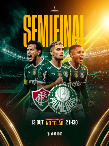 ARTE FUTEBOL SEMIFINAL LIBERTADORES SOCIAL MEDIA FLYER PSD EDITÁVEL