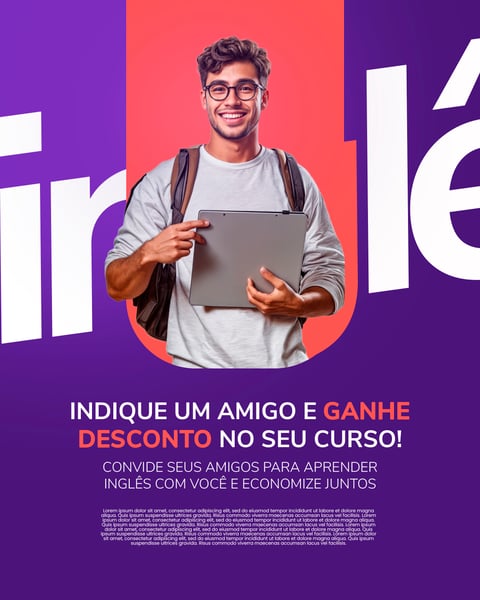 ESCOLA DE INGLÊS  INDIQUE UM AMIGO
