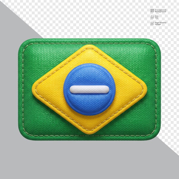 ELEMENTO 3D PARA COMPOSIÇÃO BRASIL PNG 016