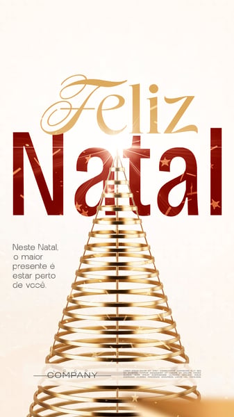 FELIZ NATAL ÁRVORE DOURADA MINIMALISTA SOCIAL MEDIA FLYER PSD EDITÁVEL STORY