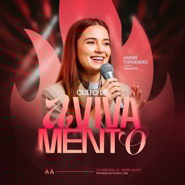 FLYER GOSPEL CULTO DOMINGO DE LOUVOR E ADORAÇÃO IGREJA SOCIAL MEDIA PSD EDITÁVEL