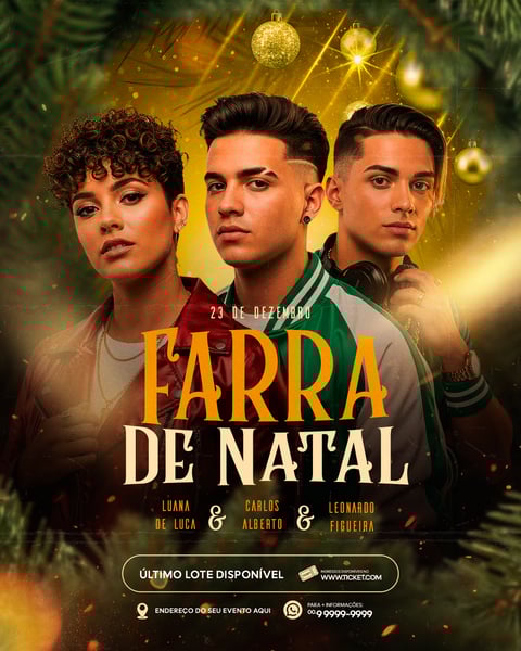 FLYER FARRA DE NATAL SOCIAL MEDIA PSD EDITÁVEL