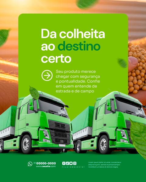 TRANSPORTADORA DE GRÃOS SOCIAL MEDIA PSD EDITÁVEL 2