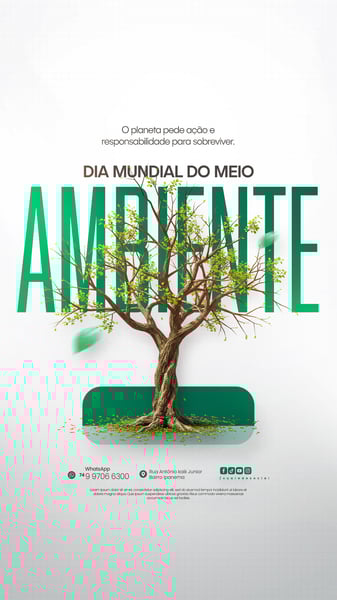 05 DE JUNHO - DIA MUNDIAL DO MEIO AMBIENTE SOCIAL MEDIA PSD EDITÁVEL