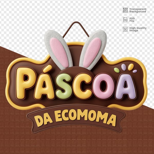SELO 3D PARA PÁSCOA PSD EDITÁVEL