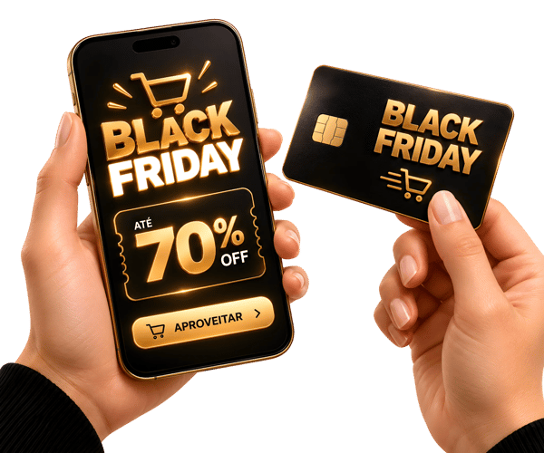 PROMOÇÃO BLACK FRIDAY EM PRETO E DOURADO