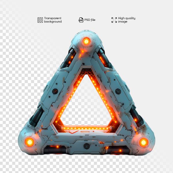 ELEMENTO 3D FUTURISTA | COM LUZES NEON | IMAGEM SEM FUNDO