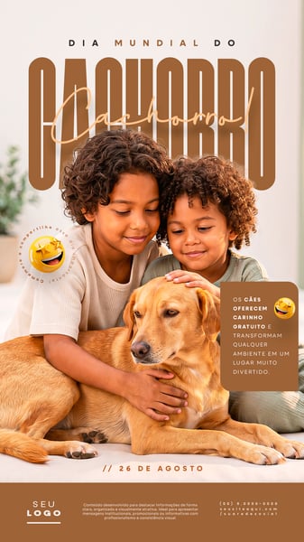 DIA MUNDIAL DO CACHORRO 26 DE AGOSTO STORY SOCIAL MEDIA PSD EDITÁVEL