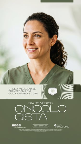 DIA DO MÉDICO ONCOLOGISTA CAMPANHA DE SAÚDE CLÍNICA SOCIAL MEDIA PSD EDITÁVEL 2 STORY