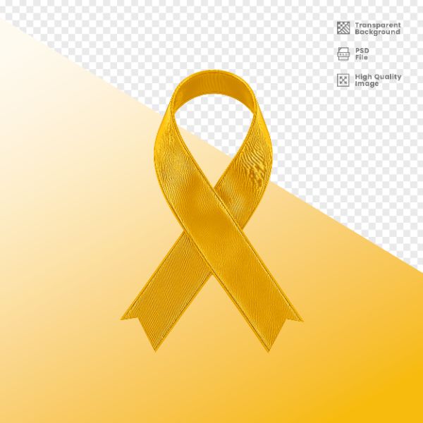 ELEMENTO 3D PARA COMPOSIÇÃO FITA AMARELA LUTA CONTRA O CÂNCER