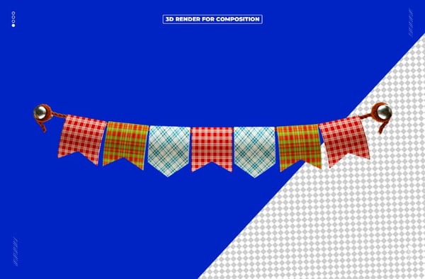 BANDEIRINHAS DE FESTA JUNINA 3D