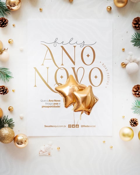 FELIZ ANO NOVO REVEILLON BOAS FESTAS SOCIAL MEDIA PSD EDITÁVEL