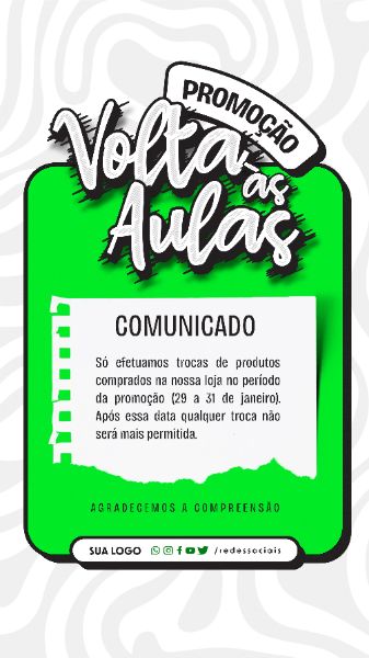 STORY - VOLTA AS AULAS PAPELARIA - COMUNICADO