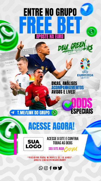 APOSTAS ESPORTIVAS GRUPO FREE BET SOCIAL MEDIA PSD EDITÁVEL