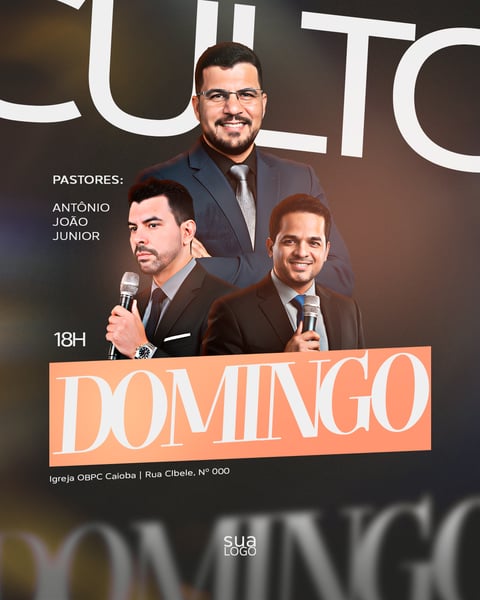 FLYER GOSPEL CULTO DOMINGO - PSD FEED