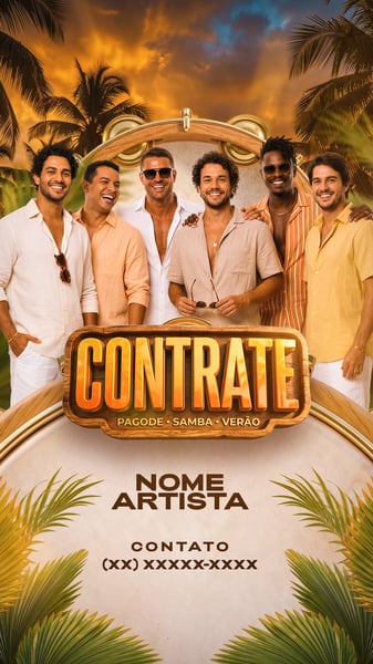 FLYER CONTRATE GRUPO PAGODE STORY PSD EDITÁVEL