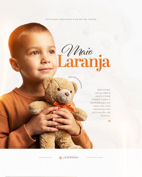 Maio Laranja Campanha Combate Abuso Exploração Infantil Social Media PSD Editável 4